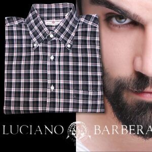 LUCIANO BARBERA Plaid Cotton Button-down Grey
